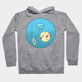 Confused fish, ring on a hook Hoodie